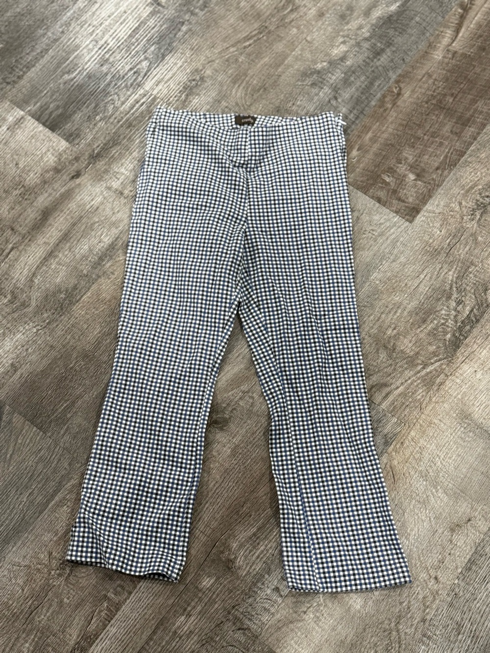 crosby. Navy & White Gingham Boot Cut Pants
